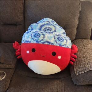 Squishmallows RARE Indie The Hermit Crab 20”, Red /Tie Dye Plush, New w/out Tags